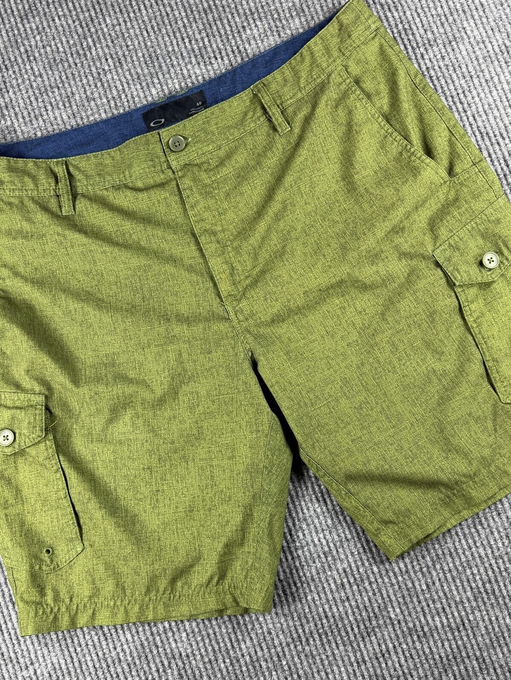Oakley Performance Cargo Shorts Mens 40 Heathered Olive Green Stretch